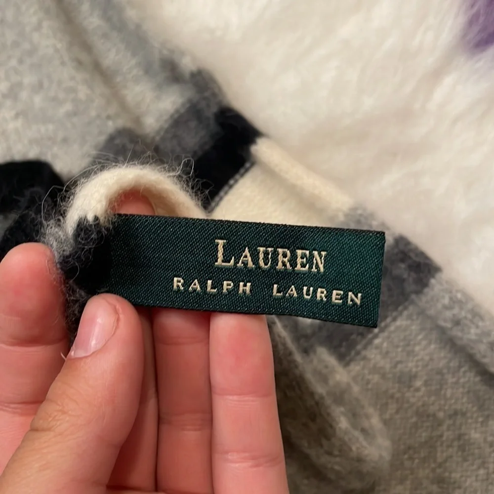 Lauren Ralph Lauren Black &‎ Grey Stripe Scarf